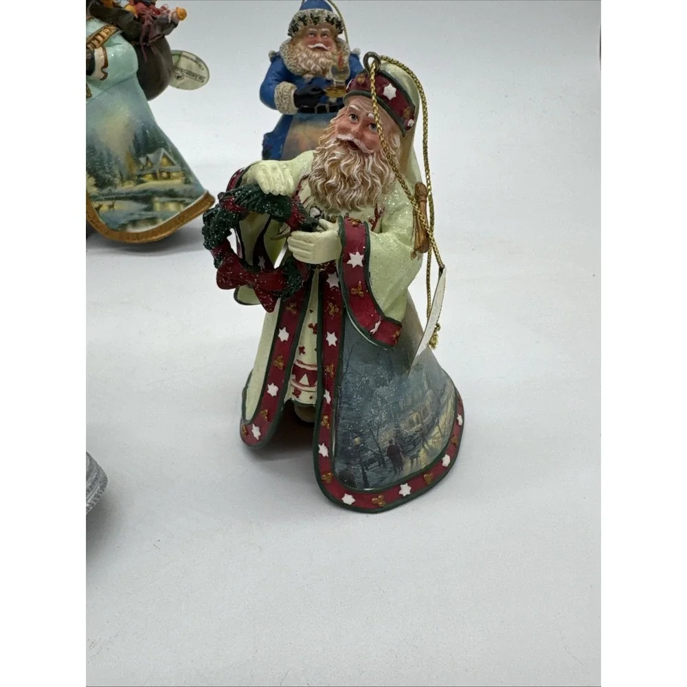 8 Vintage Ashton Drake Thomas Kinkade Old‎ World Santa Ornaments New With Tags